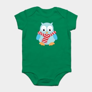 Cute Blue Owl Baby Bodysuit